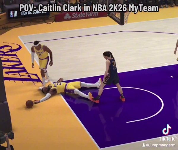 2K26将允许男女同场竞赛   网友模拟凯特琳-克拉克暴扣詹姆斯