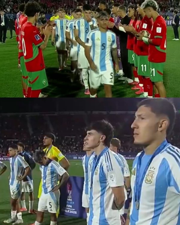 互相尊重！摩洛哥列队致敬阿根廷，阿根廷球员观看颁奖典礼  未退场