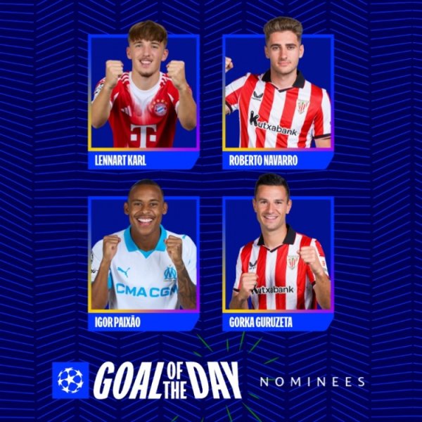 欧冠今日最佳得分  候选：卡尔、R-纳瓦罗、古鲁泽塔、派尚在列